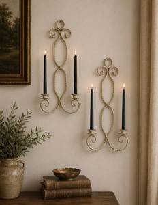 Wall Sconce Featuring An Elaborate Central <b>Ornament</b> That Connects The Upper Bow Detail With The Lower Decorative Finial - Product Image 5