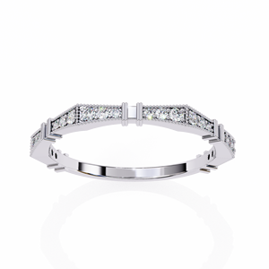 Anillo de Moissanita en Oro Rosa, Corte Brillante Redondo, Banda Pavé, Certificado IGI, Joyería Nupcial para Regalo de Boda - Product Image 5
