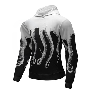 Sweat-shirt à capuche pour homme, imprimé pieuvre, coupe classique, décontracté, respirant, en polyester tricoté, pour l'automne - Product Image 6
