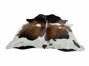 Tapis en cuir de vachette tricolore naturel, marron, noir, blanc, en peau de vache véritable avec poils, tapis en cuir véritable pour décoration de salon, vente en gros OEM - Product Image 3