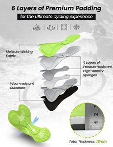 กางเกงปั่นจักรยานแบบสั้นบุฟองน้ำคุณภาพสูง พิมพ์โลโก้ตามสั่ง สำหรับผู้ชาย ไซส์ใหญ่ สีสันตามสั่ง แห้งเร็ว - Product Image 3