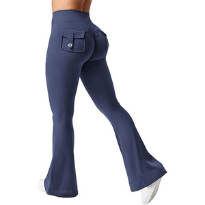 Women's Bootcut <b>Yoga</b> <b>Pants</b> High Waisted Flare Leggings with Rear Pocket for Workout - Product Image 1