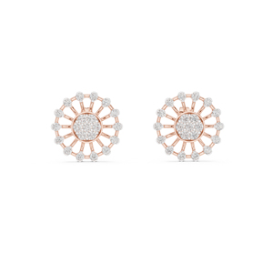14K Rose <b>Gold</b> Round Lab-Grown Diamond <b>Earrings</b> for Women | Bridal Wear | New Grown Diamond - Product Image 1