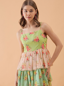 Floral Printed Multi Layer Tiered <b>Dress</b> for Wedding Party Evening Occasion Daily Usage Available at Export Selling Price - Product Image 3