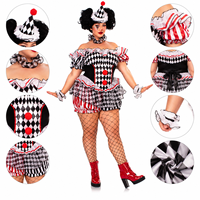 Costume de Clown Grande Taille Baige pour Halloween, Carnaval, Cosplay, Tenue Amusante pour Jeu de Rôle et Spectacle Scénique S-3XL