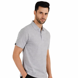 เสื้อยืดโปโลคลาสสิกสีเทาอ่อน – ผ้าฝ้ายผสมเนื้อนุ่มระดับพรีเมียม ระบายอากาศได้ดี ใส่ได้ทุกวัน พร้อมปกเสื้อแบบสมาร์ท - Product Image 1