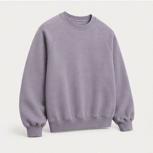 เสื้อสเวตเชิ้ตคอกลมสองชั้นทรงหลวมสำหรับผู้ชาย สีเทาลาเวนเดอร์ รุ่น Cloud-Soft Fleece MCRW-0027 ปรับแต่งได้ - Product Image 4