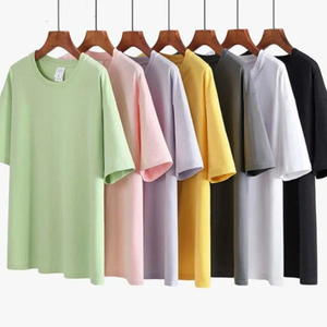 เสื้อยืดโอเวอร์ไซส์ 250 GSM ผ้าฝ้ายคอมบ์ 100% ทรงหลวม คอวี แขนสั้น พิมพ์ลายโลโก้ตามสั่ง - Product Image 2