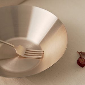 NOBBAN Premium Korean Bronze Eco-Friendly Polished Salad Plate 19cm Antibacterial Minimalist Serving Bowl <b>Dinnerware</b> - Product Image 2