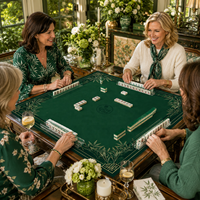 Tapis de Mahjong Américain en Bambou Vert Personnalisé en Gros 33x33 Pouces Pliable en Néoprène Premium Antidérapant pour Table de Jeu de Poker Original