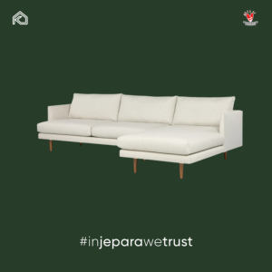 Sofá Seccional Moderno en Forma de L, Tapizado en Tela, Chaise Longue, Patas de Madera, Muebles para Sala de Estar, Hotel, Villa - Product Image 4