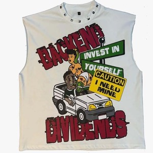 Women Sleeveless T Shirt 180 GSM Premium Cotton <b>Red</b> Graphic Print Studded Neck Custom Screen Print Logo Women's Cotton shirts - Product Image 3