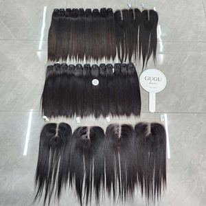 Raw Bundles Human Hair Straight, No Tangle Shedding, Keep Texture <b>Silky</b> Soft After Multiple Washes 16A Raw Indian Hair Bundles - Product Image 5