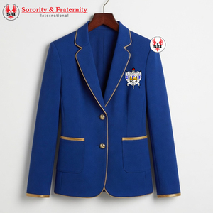 Blazer Sigma Gamma Rho pour femmes, bleu royal et or, veste élégante, vêtements grecs de sororité, manteau de mode élégant pour le bureau - Product Image 3