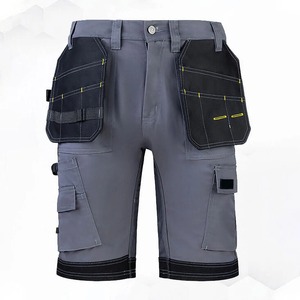Pantalones Cortos Cargo Grises para Hombre, con Múltiples Bolsillos, Transpirables, Estilo Ropa de Trabajo Ecológica, Cintura Alta, Tela 100% Algodón Peinado - Product Image 6