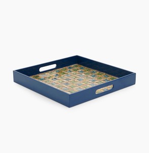 Plateau de service pliable écologique en nacre incrustée, résistant à l'eau, avec finition laquée, couleur personnalisée, Vietnam - Product Image 1