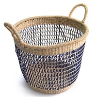 Ensemble de 2 paniers Bolga en jonc de mer, faits à la main, paniers de rangement, vente en gros, écologiques, fabriqués au Vietnam