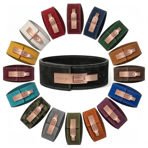 Ropa Deportiva OEM ODM, Cinturón de Soporte para Levantamiento de Pesas y Entrenamiento en Gimnasio, de Microfibra Negra con Hebilla de Metal Personalizada - Product Image 1
