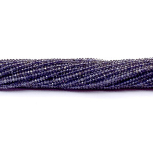 Cuentas Sueltas de Iolita AAA+ de 3mm-4mm, Microfacetadas, en Forma de Rondelle, Iolita Azul Natural, Piedra Semipreciosa para Joyería - Product Image 1