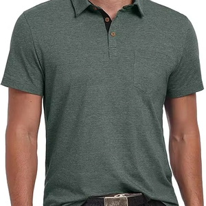 เสื้อโปโลผู้ชายคุณภาพสูง ออกแบบเองได้ สำหรับฤดูใบไม้ผลิและฤดูร้อน แขนสั้น ผ้าฝ้าย 100% เสื้อโปโลชาย แขนสั้น เสื้อเชิ้ตชาย - Product Image 1