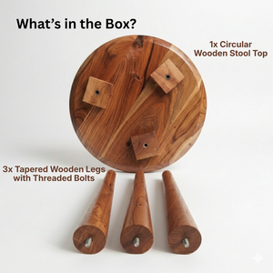 Woodensure Eco-Friendly Durable Modern <b>Round</b> <b>Solid</b> <b>Wood</b> 3-Leg Side/End <b>Table</b> with Removable Legs for Bedroom Use - Product Image 2