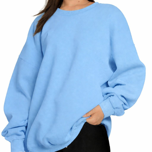 Sudadera Oversize para Mujer, Moderna, Tejido Cálido, Cuello Redondo, Estilo Urbano, Top de Moda - Product Image 2