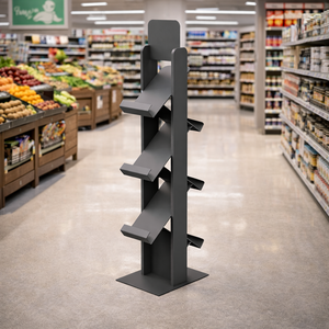 Étagère de présentation de produits contemporaine en acier inoxydable, robuste et durable, à cinq niveaux, sur pied, pour magasin - Product Image 5