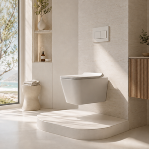 WC mural en céramique monobloc Viva Rimless Luxurious EWC, design moderne carré, avec siphon en P et abattant à fermeture douce, pour villas et hôtels - Product Image 6