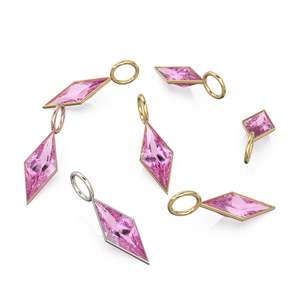 Colgante de Turmalina Rosa en Oro Amarillo Sólido de 18k / Piedra de Nacimiento de Octubre / Bisel para Joyería / Gema Rosa / Diamante - Product Image 3