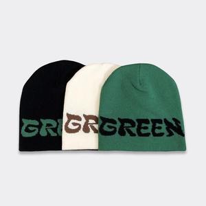 Gorros de lana tejidos sin puño para hombre, con estampado jacquard por sublimación, logotipo personalizado, venta al por mayor, gorro de invierno tipo calavera - Product Image 1