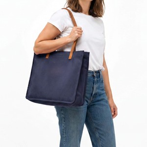 natural cotton <b>canvas</b> <b>shopper</b> reusable tote bag everyday shoulder bag sustainable shopping carry - Product Image 1