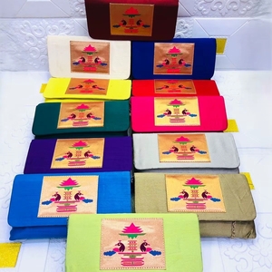 Designer Silk Embroidered Clutch <b>Bags</b> for Women | Ethnic <b>Peacock</b> Motif Wedding Party Handbags | Handmade Indian Ladies Clutch - Product Image 1