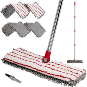 Dual Sided Flip <b>Mop</b> 62 Extendable Handle with 4 Wet/Dry Use Washable Pads Flat Dust <b>Mop</b> for Floor Cleaning - Product Image 1