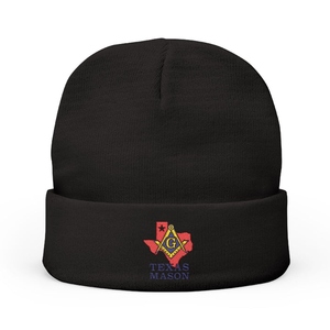 Texas Masonic Winter <b>Beanie</b> - Premium Knit <b>Hat</b> with Square and Compass G - Product Image 3