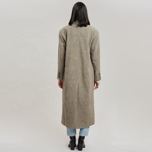 Winter <b>Collarless</b> Long <b>Women's</b> Wool Coats <b>Women</b> <b>Jacket</b> - Product Image 5