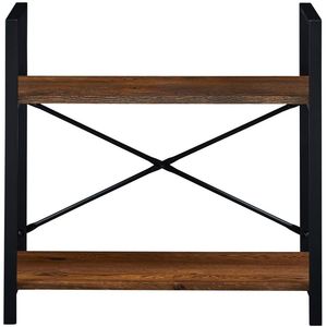 Libreria Moderna Vintage a 2 Ripiani in Legno Industriale, Scaffale Stretto per Soggiorno, Unità Libreria - Product Image 2