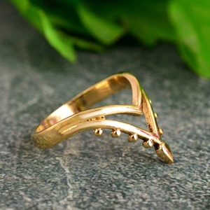 Dernier design de bague Chevron, bijoux bohèmes en laiton pour femmes, plaqué or 18 carats, motif géométrique tribal perlé, pour la vente en gros/OEM/ODM - Product Image 4