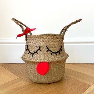 Cestas de regalo de paja de algas marinas con diseño de renos navideños, cestas de almacenamiento, suministro directo del productor - Product Image 1