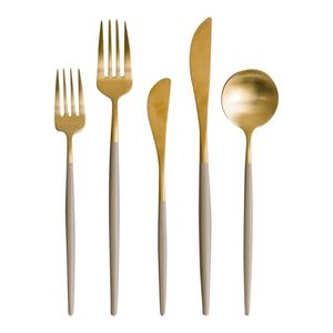 Ensemble de couverts en métal durable pour cuisine, en acier inoxydable, élégants, pour table à manger, restaurant, hôtel et restauration - Product Image 6