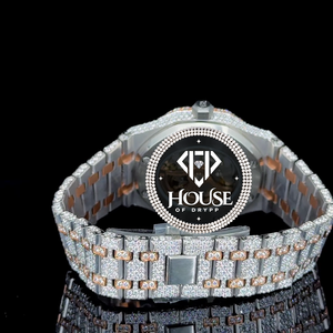 Reloj de Acero Inoxidable con Diamantes Moissanite VVS, Estilo Hip Hop, Automático, con Esfera Redonda para Hombre y Mujer - Product Image 3