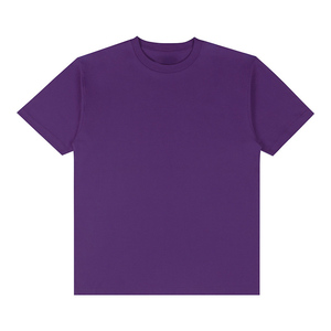 T-shirt en coton pur teint, coupe ample, couleur unie, respirant, grammage lourd, col classique, personnalisable avec logo OEM, pour hommes et femmes - Product Image 1