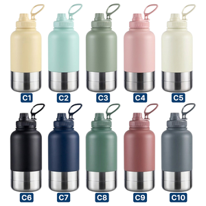 Portable 3 in 1 Stainless Steel Sports Bottle 32oz <b>Insulated</b> Water Bottle Custom Logo with Compartments for Outdoor Travel - Product Image 3