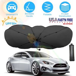 57x33In Foldable Silver Titanium Sun Protector Universal Car Truck Canopy Sun Blocker Shield Shade with Carry Bag - Product Image 1