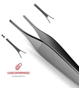 Pinzas Adson Bayonet con Puntas de Carburo de Tungsteno, Pinzas Quirúrgicas de Acero Inoxidable, Instrumento Médico - Product Image 2