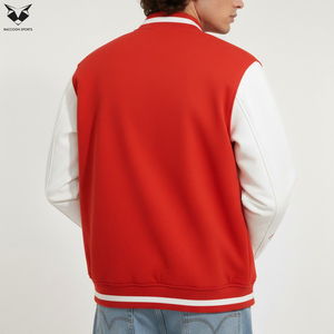 เสื้อแจ็คเก็ตวาร์ซิตี้ผู้ชาย สตรีทแวร์ คุณภาพดีที่สุด สีแดงและสีขาว ไซส์ใหญ่ วัสดุที่ดีที่สุด แฟชั่นคลาสสิก เสื้อแจ็คเก็ตวาร์ซิตี้ผู้ชาย - Product Image 3