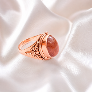 Sunstone Gemstone <b>Ring</b> 925 Sterling Silver Rose Yellow <b>Gold</b> Plated Handmade Statement <b>Ring</b> Vintage <b>Cocktail</b> Jewelry Gift Her Men - Product Image 3
