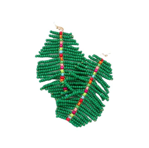 Pendientes Colgantes de Diseño Exclusivo con Logotipo Personalizado, Festivos Navideños, Clásicos, con Cuentas de Semillas, en Forma de Estrella/Flor/Cadena, Color Personalizable - Product Image 1