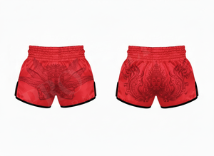 Shorts de Muay Thai personnalisés de haute qualité, imprimés par sublimation, avec nom de marque, coupe ample, pour entraînement de kickboxing - Product Image 4