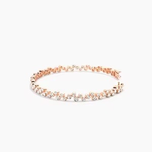 Lab Grown Diamond Bracelet for Women and <b>Men</b>, Mix Cut Diamond Yellow Bracelet For Wedding, Solid Gold moissanite Bracelet - Product Image 4