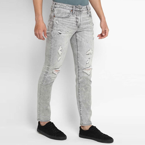Jean en denim léger de haute qualité pour homme, coupe slim droite, style streetwear, délavé, écologique, respirant, pantalon printemps-hiver - Product Image 4